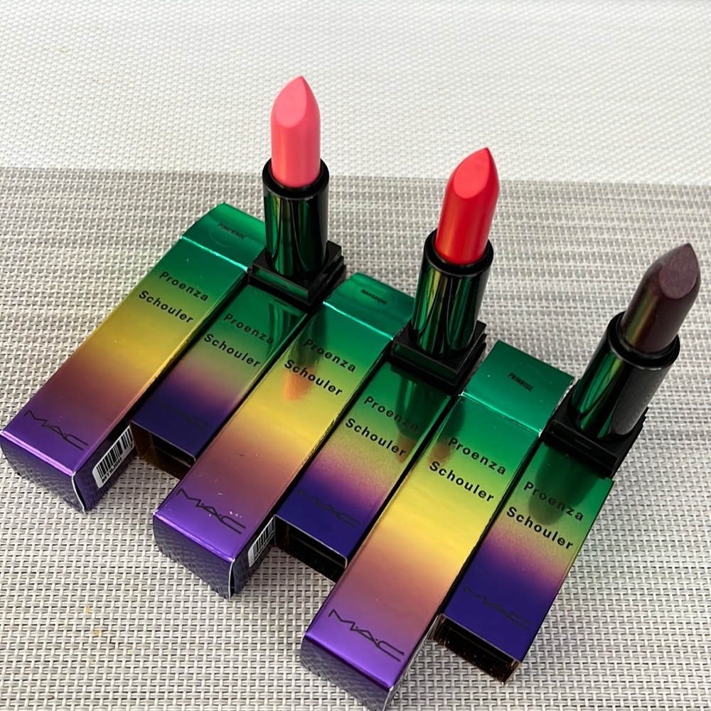 BNIB MAC X Proenza Schouler lipstick bundle- Pinkfringe, Mangrove, & Primrose